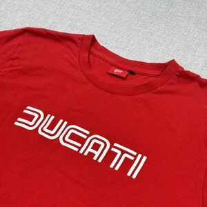 Ducati Motorcycle T-Shirt Mens Large Red Graphic Logo Crew Neck Short Sleeve